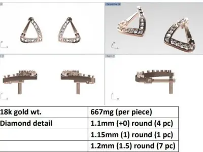 Light weight earrings 3D print model