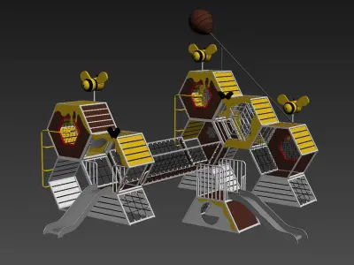 combine children honeycomb series play equipment 3D model