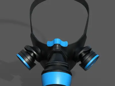Gas mask protection futuristic fantasy plastic  Low-poly 3D model