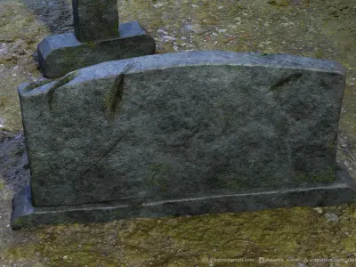Tombstone - 3D model - Game Ready four tombstones Low-poly 3D model