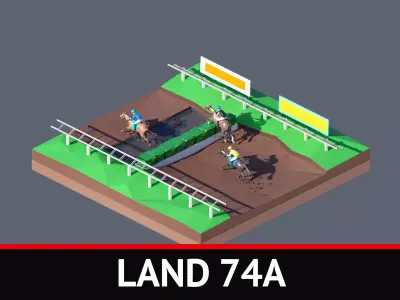land 74A Low-poly 3D model
