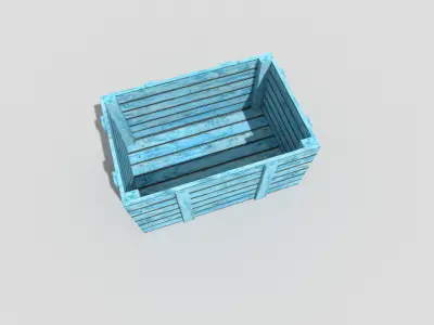 low poly wooden crate Low-poly 3D model