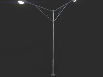 Double Highway Light 2 Low-poly 3D model