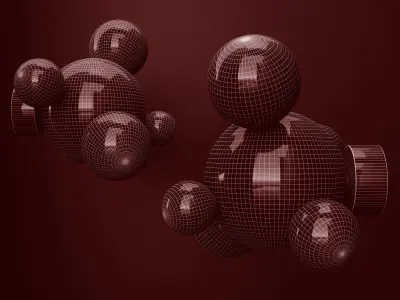 Wall light Giopato and Coombes Bolle 6 lamps 3D model