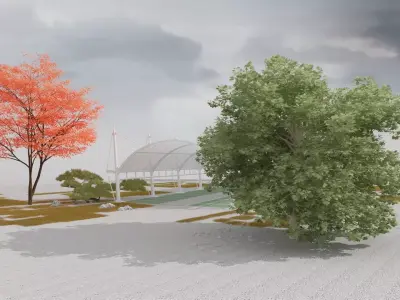 Parking Shelter with Greenery 3D model