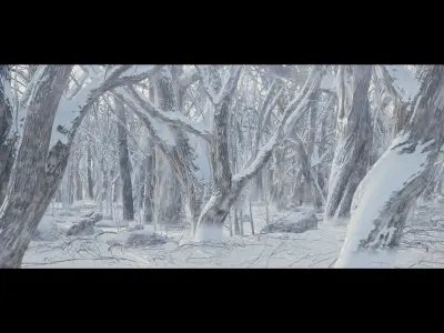 WinterForest Low-poly 3D model