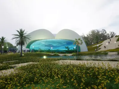 Organic Architecture Office building Low-poly 3D model