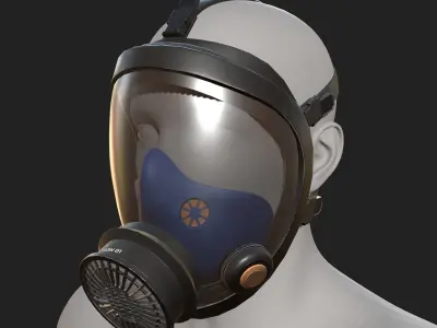 Gas mask helmet protection classic fantasy futuristic  Low-poly 3D model