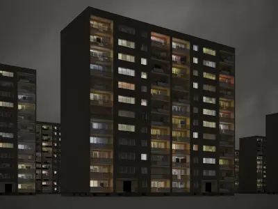 PRE-FABRICATED CONCRETE PANEL RESIDENTIAL BUILDINGS ASSET 3D model