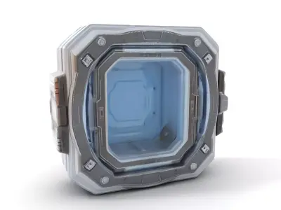 Futuristic SciFi Portal model pack with LED Accents Low-poly 3D model