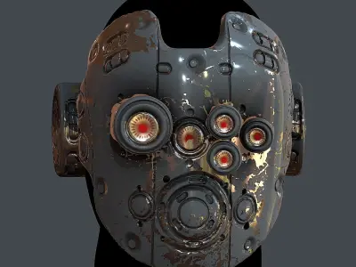 Gas mask helmet 3d model scifi Low-poly 3D model purchase