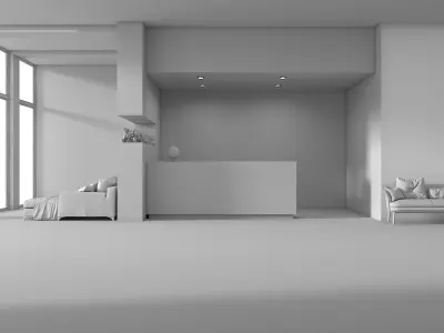 INTERIOR SCENE OF RECEPTION AREA 3D model
