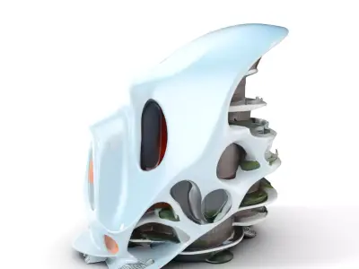 Futuristic Architectural Model Pack Low-poly 3D model