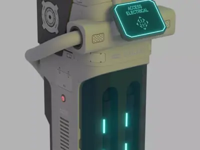 Scifi Digital Panel Low-poly 3D model