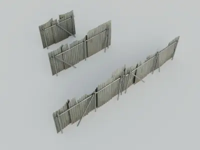 Metal Fence with 4K Textures Low-poly 3D model