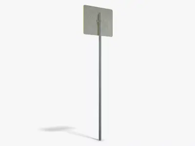 Construction Zone Sign Low-poly 3D model