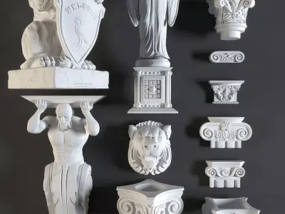 European-style sculpture 3D model