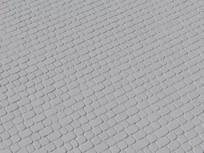 Rounded Concrete Cobblestone Pavers PBR Texture  Texture