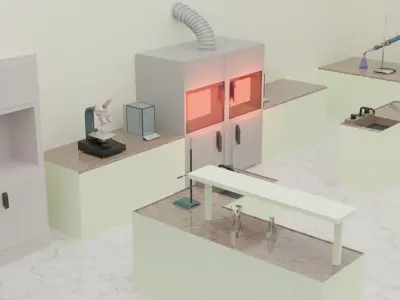 Laboratory floor plan of room 3D model