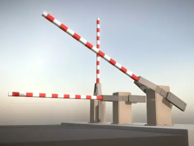 Railroad Barrier 3m High-Poly Version 3D model