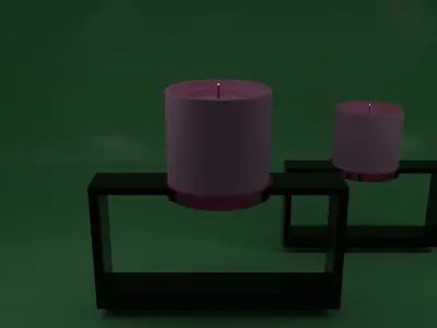 Candle and incense Low-poly 3D model