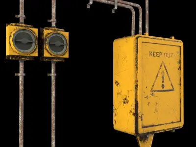 3D Fuse Box model Low-poly 3D model