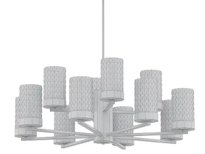 Didian modern chandelier with brass and glass shades 3D model