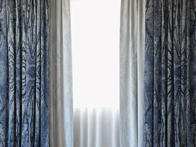 Curtains 36 Curtains with Tulle 3D model