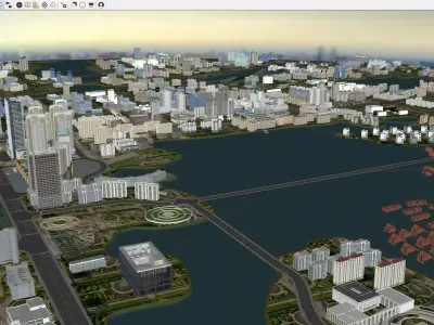 Waterfront Cityscape Masterplan 3D model