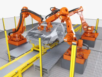  Car Body Welding Robotics Cell 