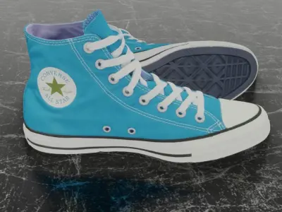 CONVERSE 3D SHOES - LIGHT BLUE Low-poly 3D model