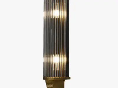 Art Deco style brass and glass wall sconce 3D model