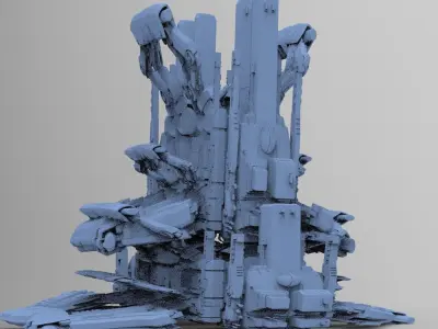 Advanced Ancient Civilization Ship architecture 6  3D model