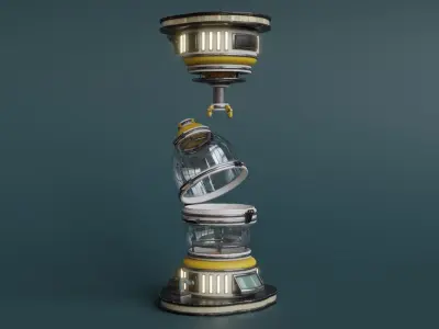 Sci-Fi Incubator Low-poly 3D model