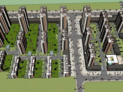 low housing systainable apartment building sketchup model  3D model