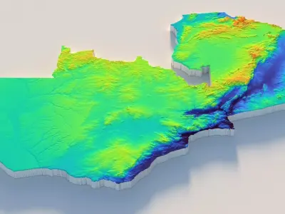 Zambia Terrain country  3D model