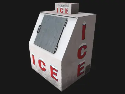 Low Poly PBR Ice Box 1 Low-poly 3D model