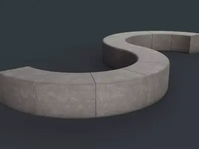 Modern Outdoor Bench 93 PBR Game Ready Low-poly 3D model