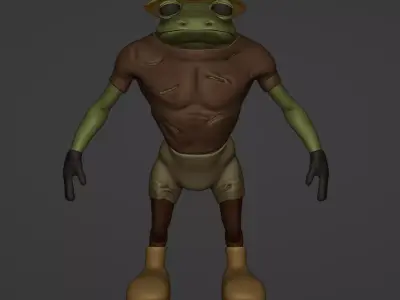 frogman jungle explorer version 8k rigged and textured Low-poly 3D model