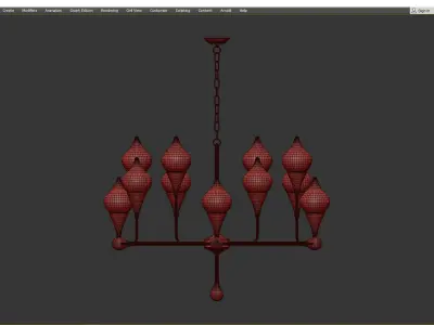 FASHION BRASS EXCLUSIVE CHANDELIER 3 Low-poly 3D model