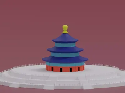 Cartoon Temple Of Heaven Beijing China 3D model