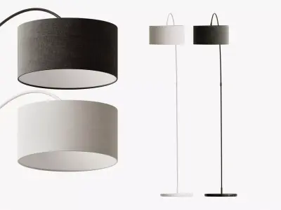 Floor Lamp Faro Papua Black and White 3D model