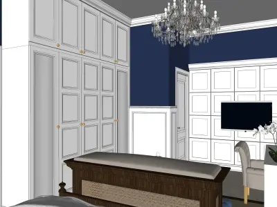 Bedroom Model floor plan of two apartment 3D model