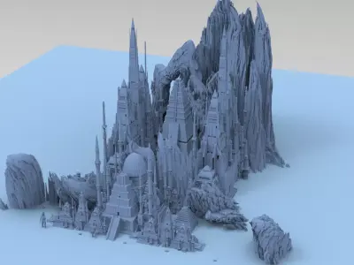 City of Nazca Sunken tower city 3D model