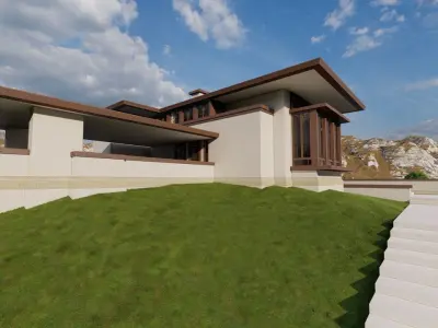 Casa Scene-villa-modern house 3D model 19