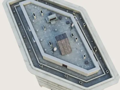 Building Skyscraper City Town Downtown Office Space Work Street Low-poly 3D model