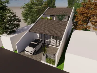 Modern house 2 floor 3D print model
