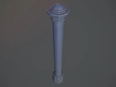 Barrier Bollard pack 3 Blue v2 Low-poly 3D model