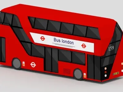 Bus of London Low Poly Low-poly 3D model