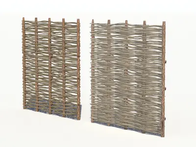 Wicker divider 2 LODs Low-poly 3D model